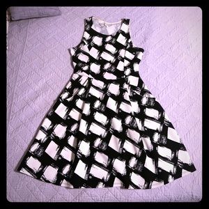 Black and white flare dress